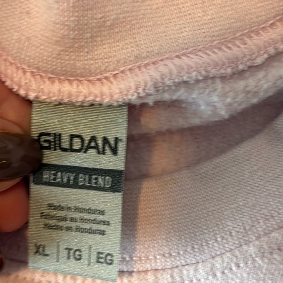 Gildan Strong Female Protagonist Crewneck Pullover Sweatshirt in Pink Size XL - Picture 4 of 5